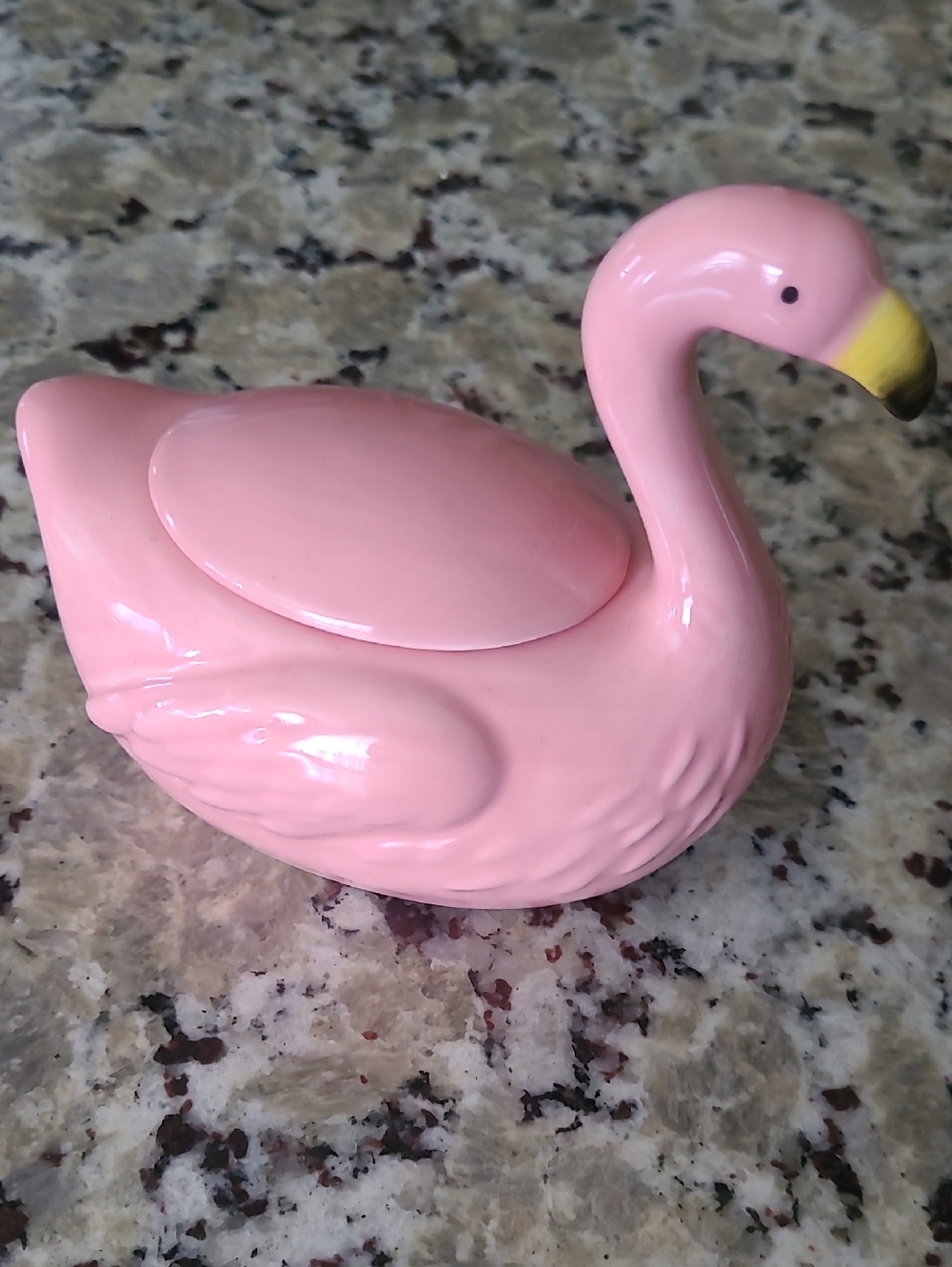 Pink Ceramic Flamingo Trinket Dish